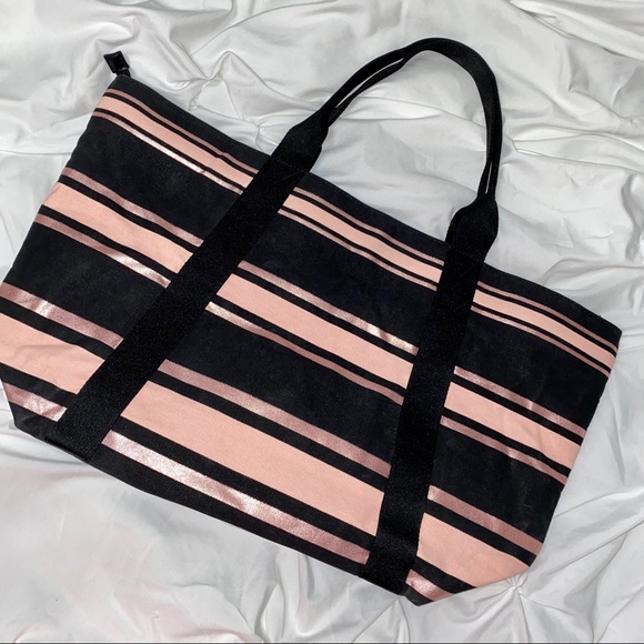 Victoria’s Secret Metallic Striped Tote Bag - Picture 3 of 8